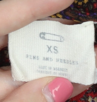 Womens UK Size XS Pins and Needles Multicoloured Basic Blouse