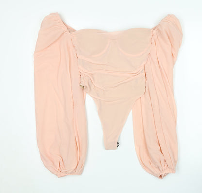Oh Polly Women's Pink Bodysuit, UK 10, Party Wear