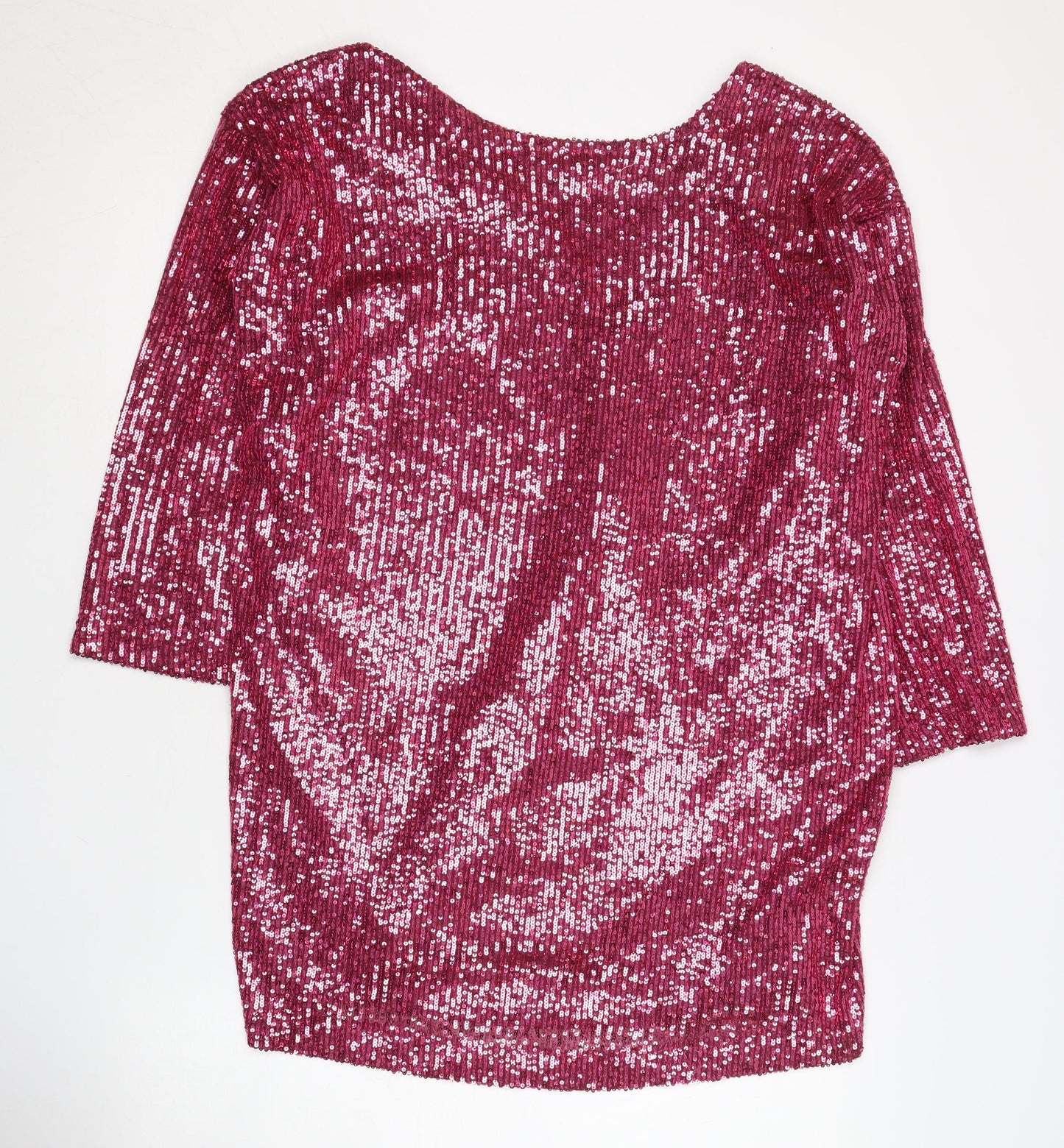 ASOS DESIGN Women's Pink Sequin V-Neck Dress Size 8 Party
