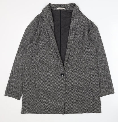 Pull&Bear Women's Grey Herringbone Blazer S