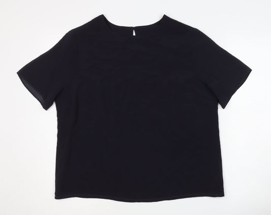 Womens UK Size 16 Marks and Spencer Black Basic Blouse