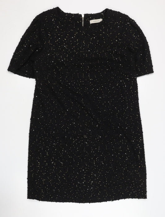 Oasis Women's Black Sequin Dress - Size L