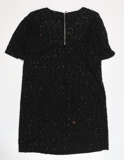 Oasis Women's Black Sequin Dress - Size L