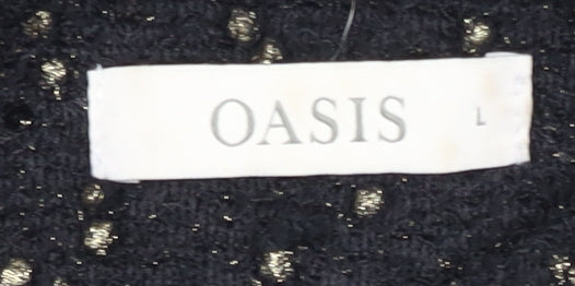 Oasis Women's Black Sequin Dress - Size L