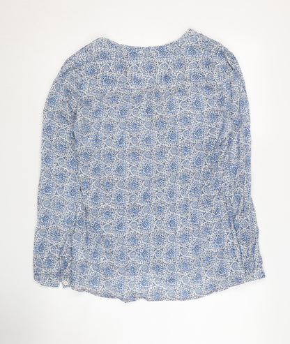 Van Den Bergh Women's Blue Floral Lace Blouse Size 10