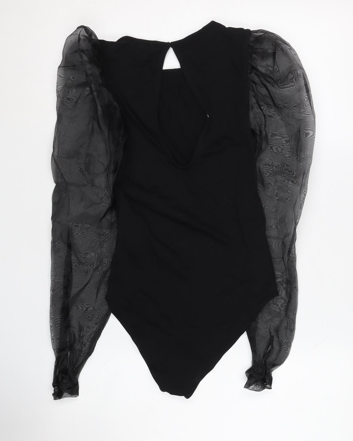 Stradivarius Black Sheer Sleeve Bodysuit Women S