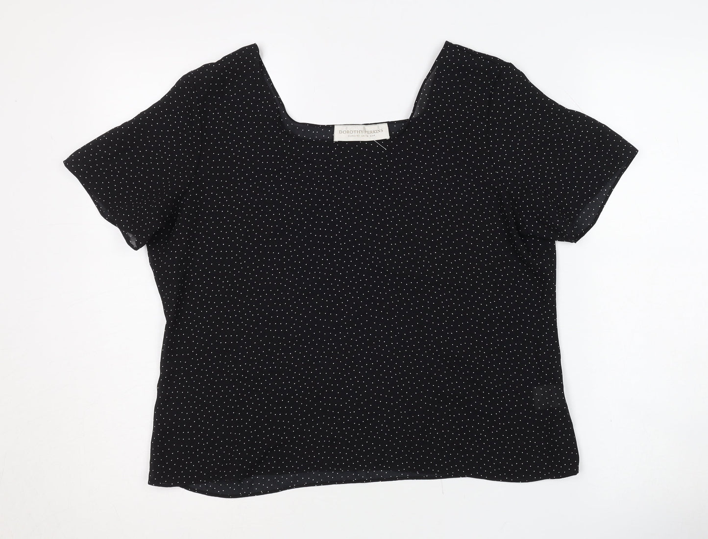 Womens UK Size 14 Dorothy Perkins Black Basic Blouse