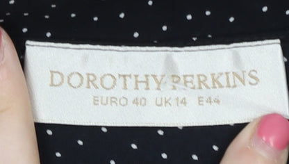 Womens UK Size 14 Dorothy Perkins Black Basic Blouse