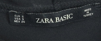 Zara Women's S Black Pink 1/2 Zip Colourblock Hoodie