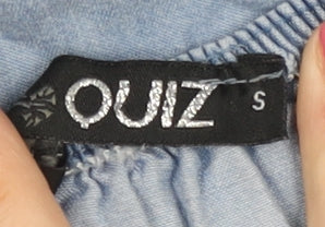 Womens UK Size S Quiz Blue Off the Shoulder Blouse