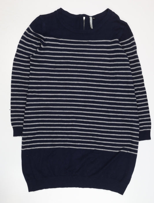 Intuition Women's Blue Striped Pullover Jumper Size L