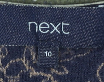 Next Women's Blue Floral Dress, Size 10, 3/4 Sleeve