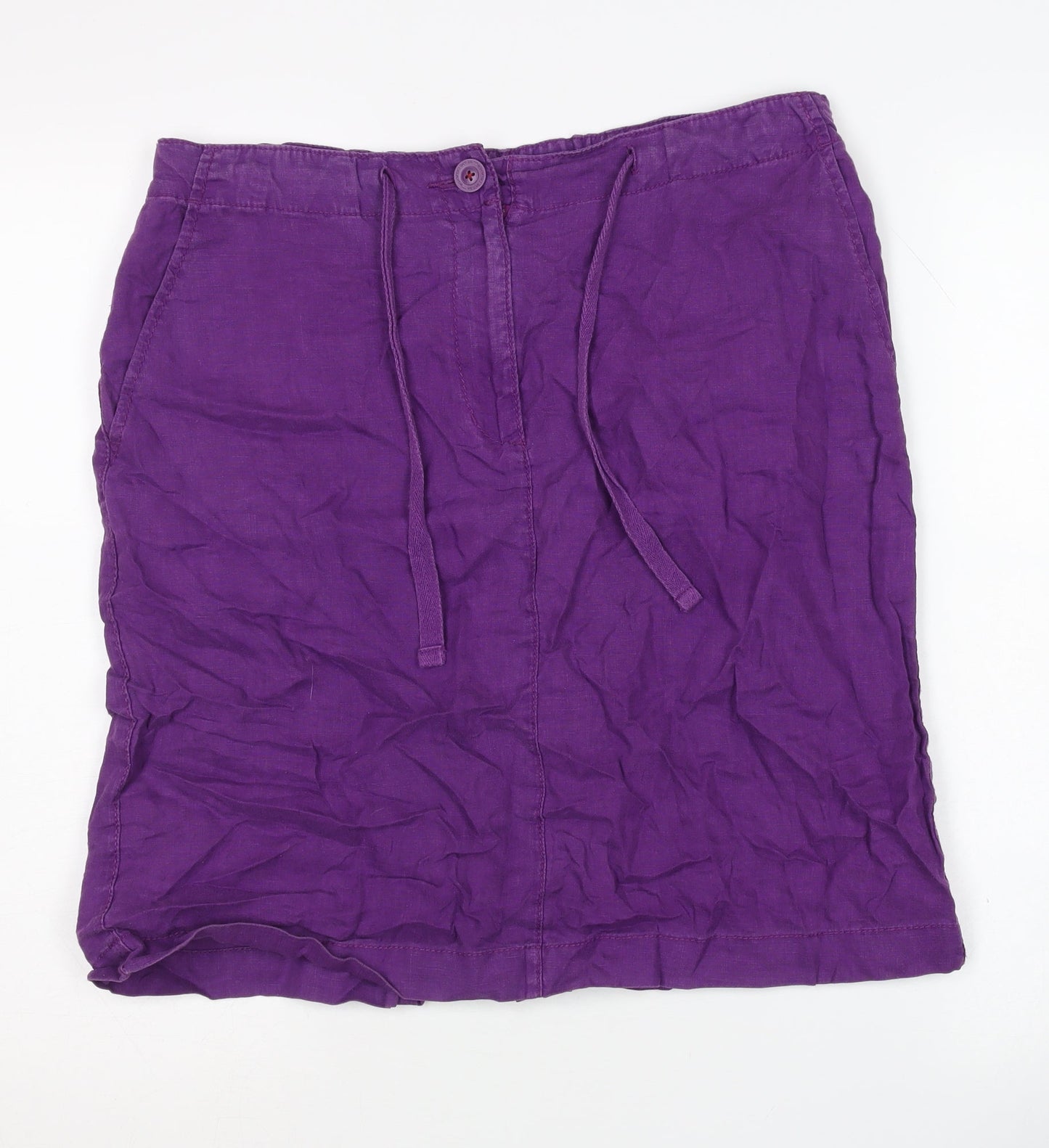 Marks and Spencer Women's Purple Flax Skirt Size 12