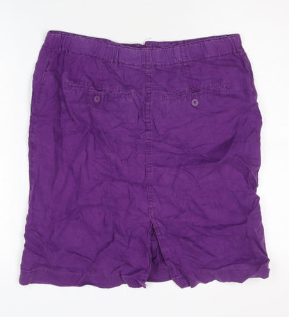 Marks and Spencer Women's Purple Flax Skirt Size 12