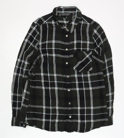 Womens UK Size 12 Dorothy Perkins Black Basic Button-Up