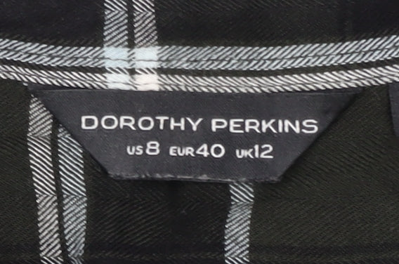 Womens UK Size 12 Dorothy Perkins Black Basic Button-Up