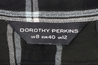 Womens UK Size 12 Dorothy Perkins Black Basic Button-Up