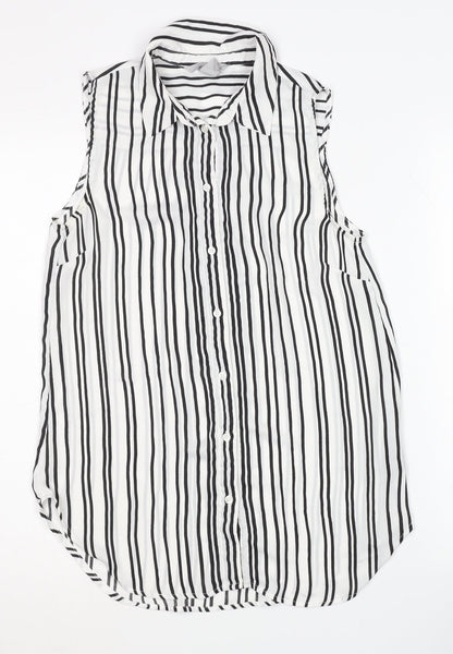 Womens UK Size 8 H&M Black Basic Button-Up