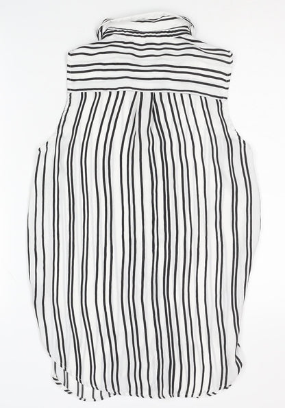 Womens UK Size 8 H&M Black Basic Button-Up