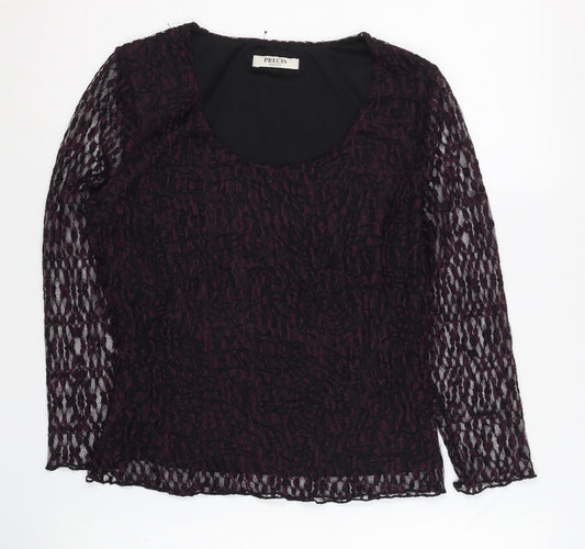 Womens UK Size S Precis Black Basic Blouse