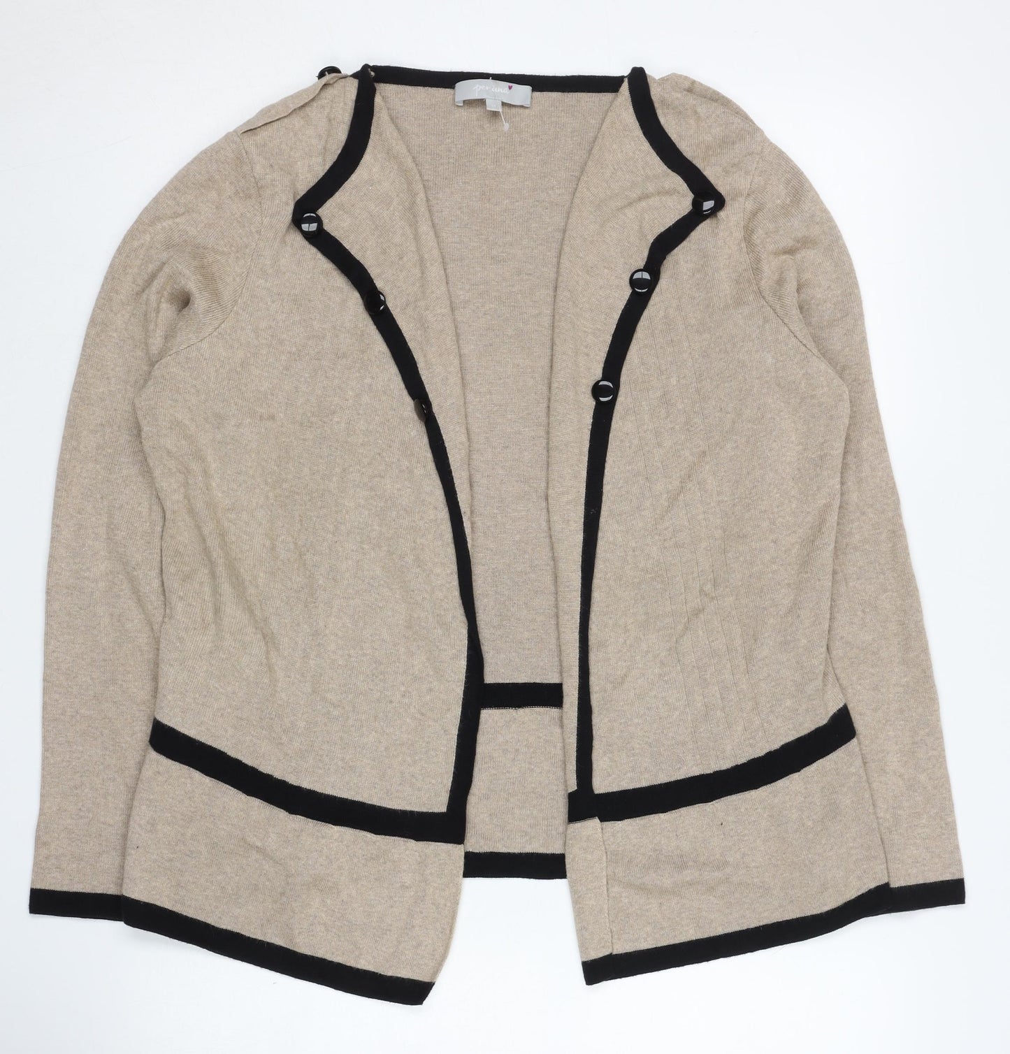 Womens UK Size 14 Per Una Beige Cardigan Jumper