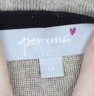 Womens UK Size 14 Per Una Beige Cardigan Jumper