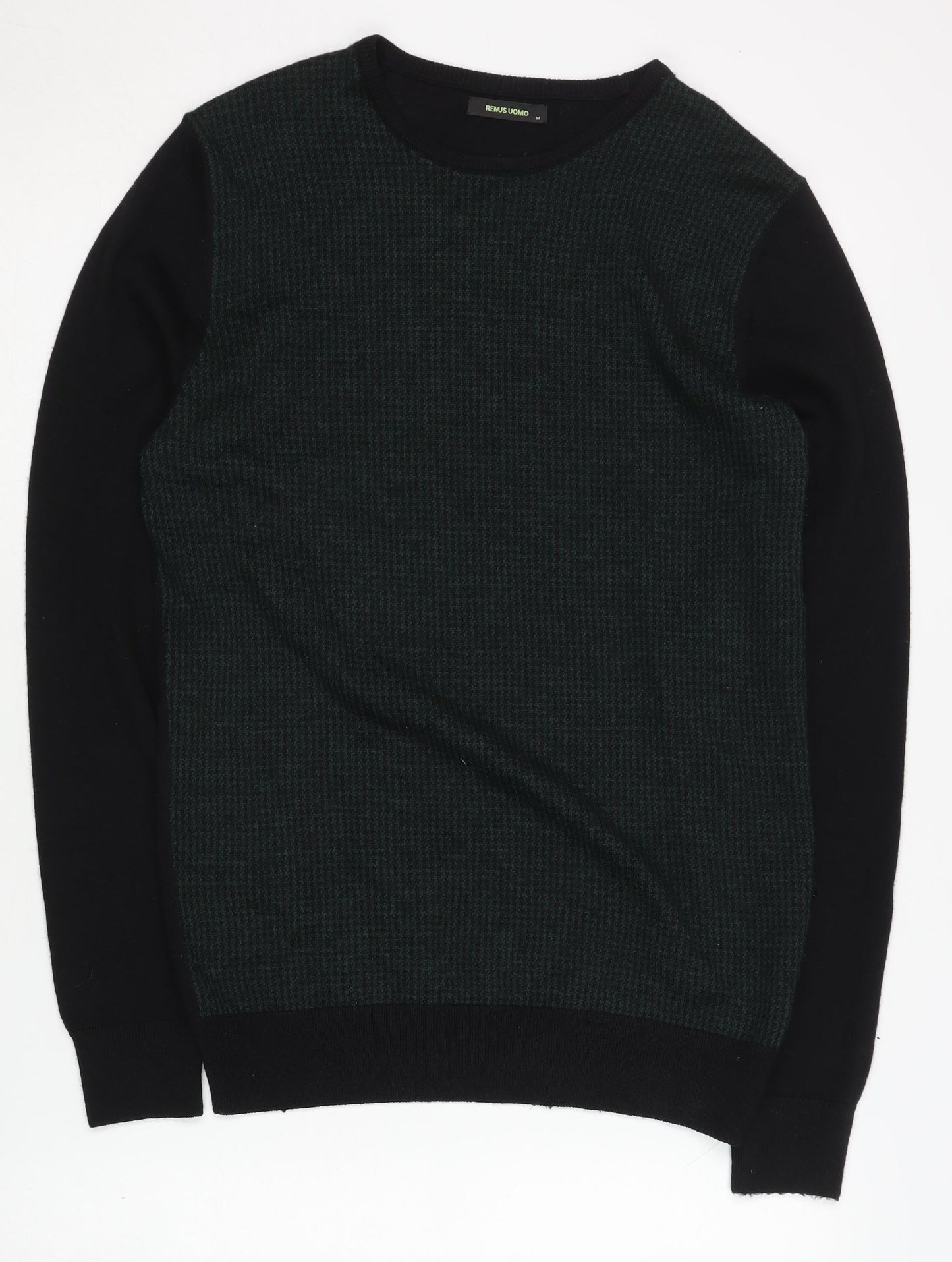 Remus Uomo Men's Black Wool Blend Pullover Jumper M
