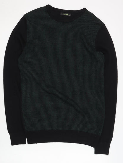 Remus Uomo Men's Black Wool Blend Pullover Jumper M