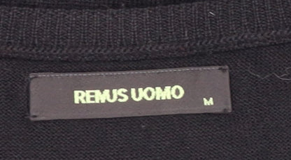 Remus Uomo Men's Black Wool Blend Pullover Jumper M