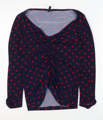 Womens UK Size 12 Stradivarius Multicoloured Basic Blouse