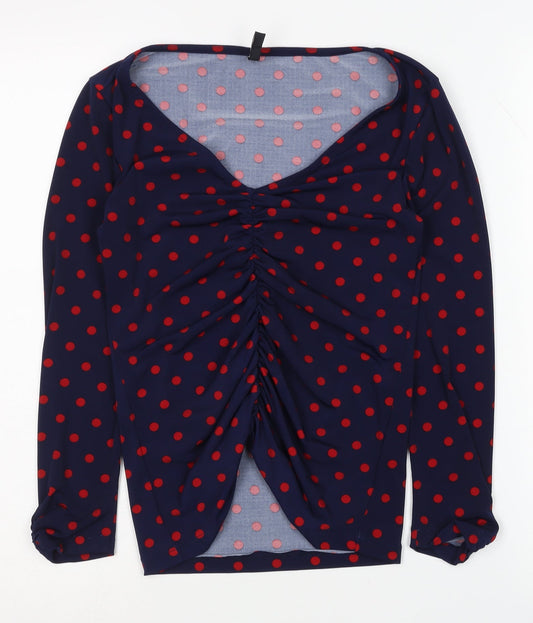 Womens UK Size 12 Stradivarius Multicoloured Basic Blouse