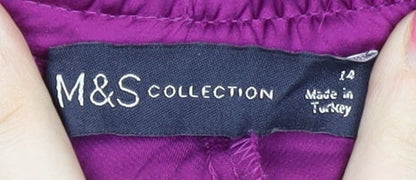 Marks and Spencer Women's Purple Midi Pleated Skirt