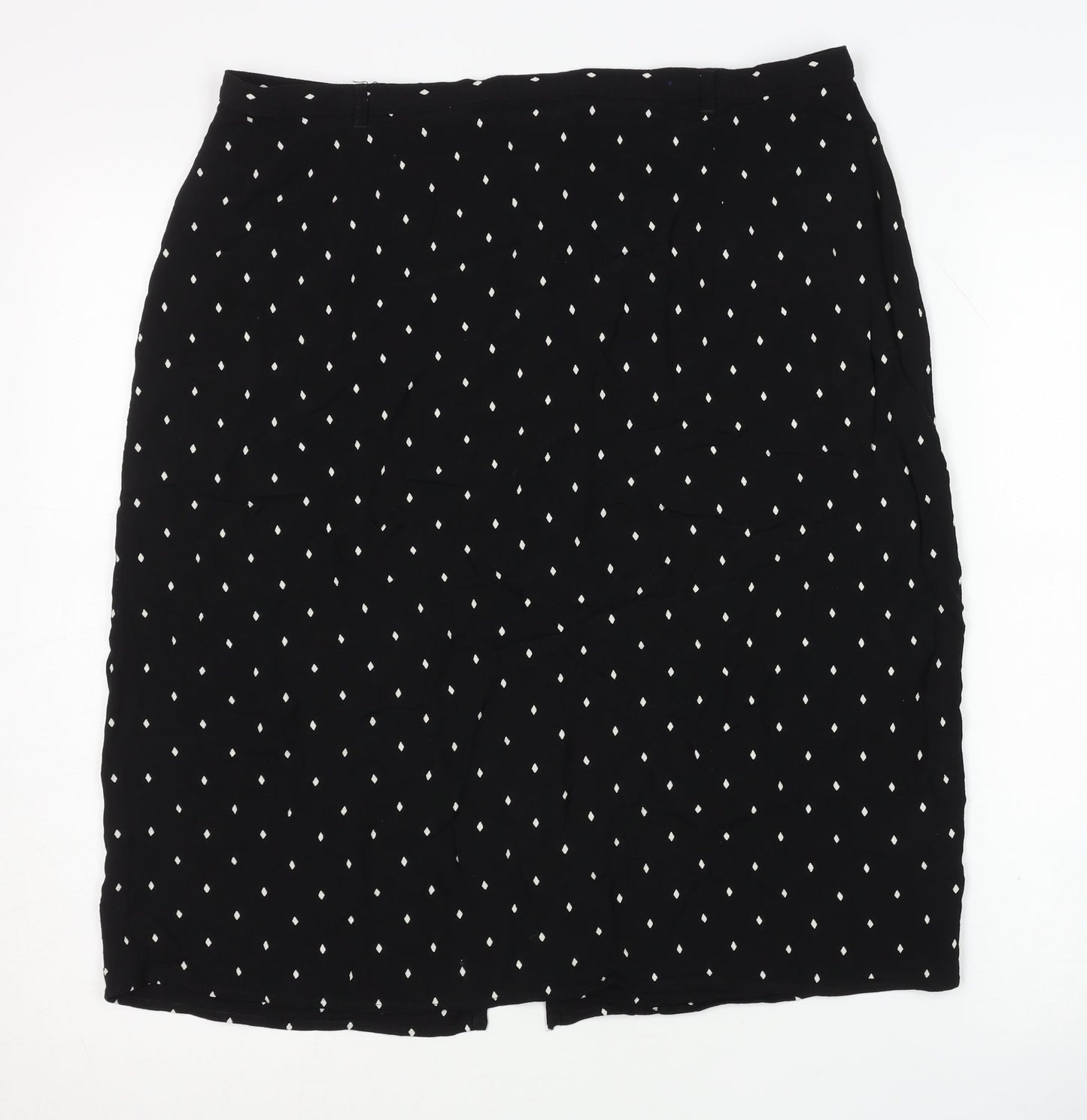Debenhams Women's Black Polka Dot Skirt Size 16