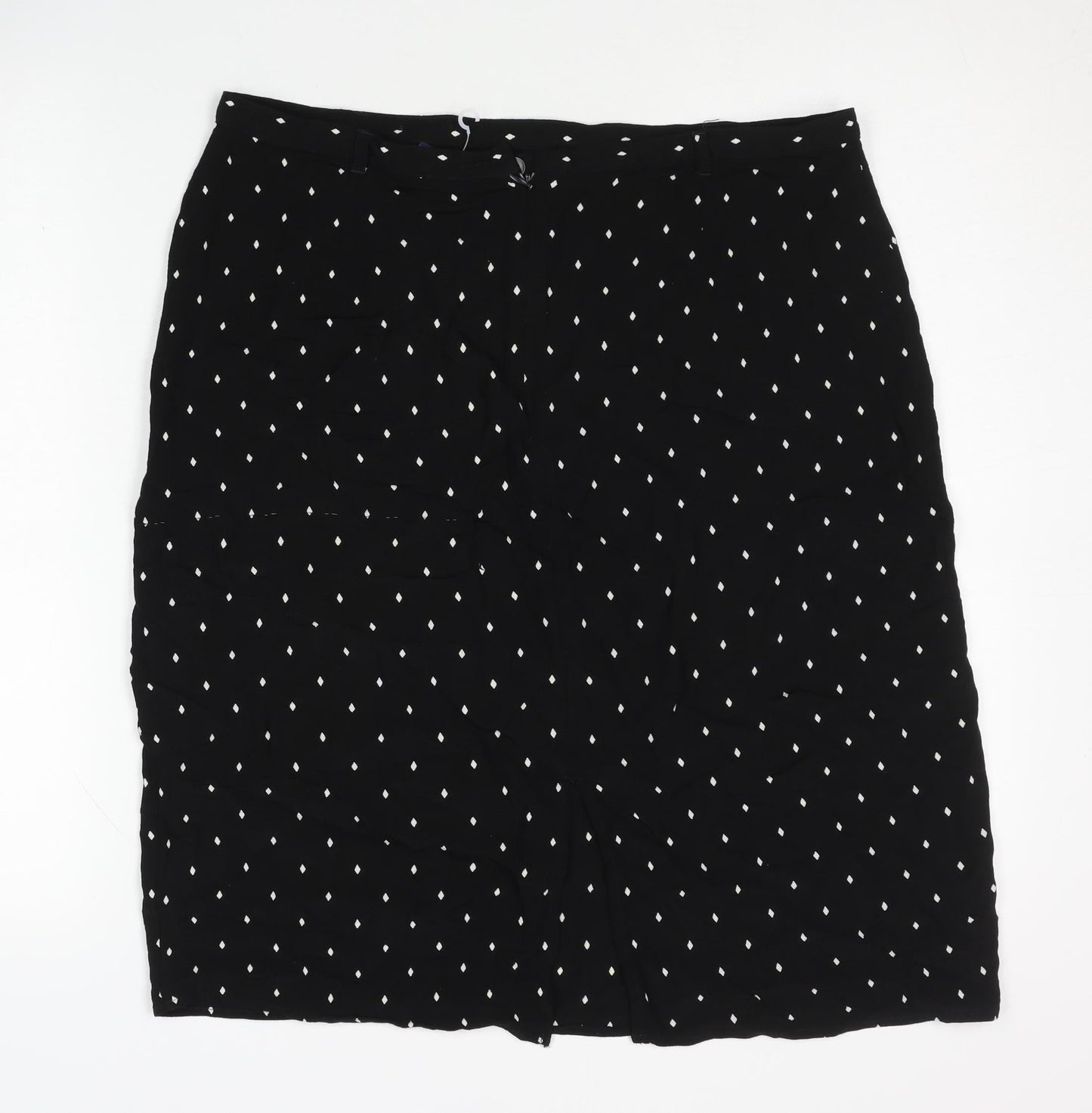 Debenhams Women's Black Polka Dot Skirt Size 16
