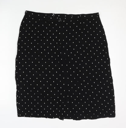 Debenhams Women's Black Polka Dot Skirt Size 16