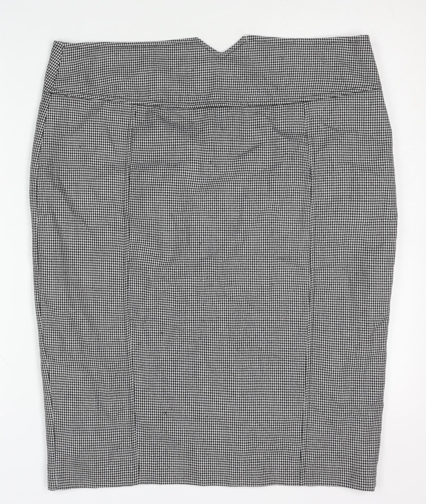 New Look Women's Black Houndstooth Pencil Skirt Size 16