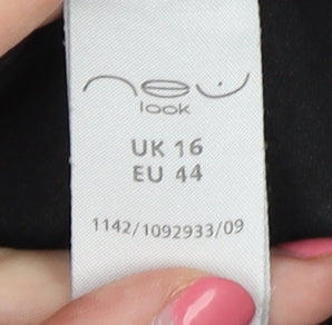 New Look Women's Black Houndstooth Pencil Skirt Size 16