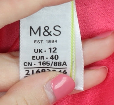 Womens UK Size 12 Marks and Spencer Red Basic Blouse