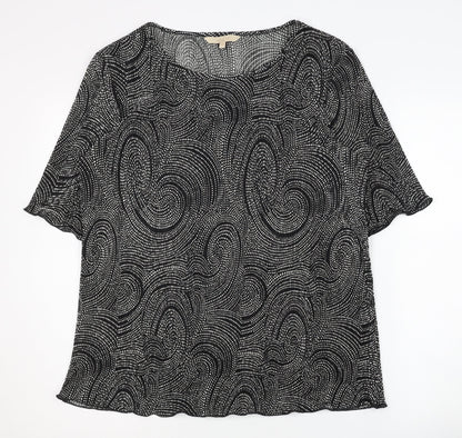 Vida Vi Women's Black Geometric Blouse Size 18