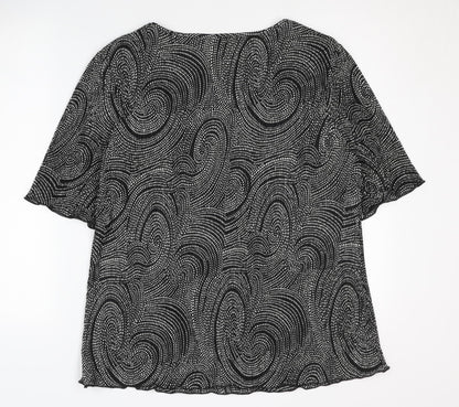 Vida Vi Women's Black Geometric Blouse Size 18