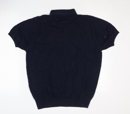 Swade Men's Blue XL Striped Polo Shirt