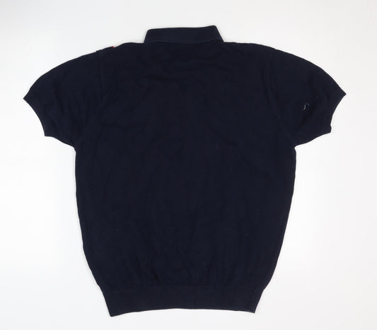 Swade Men's Blue XL Striped Polo Shirt