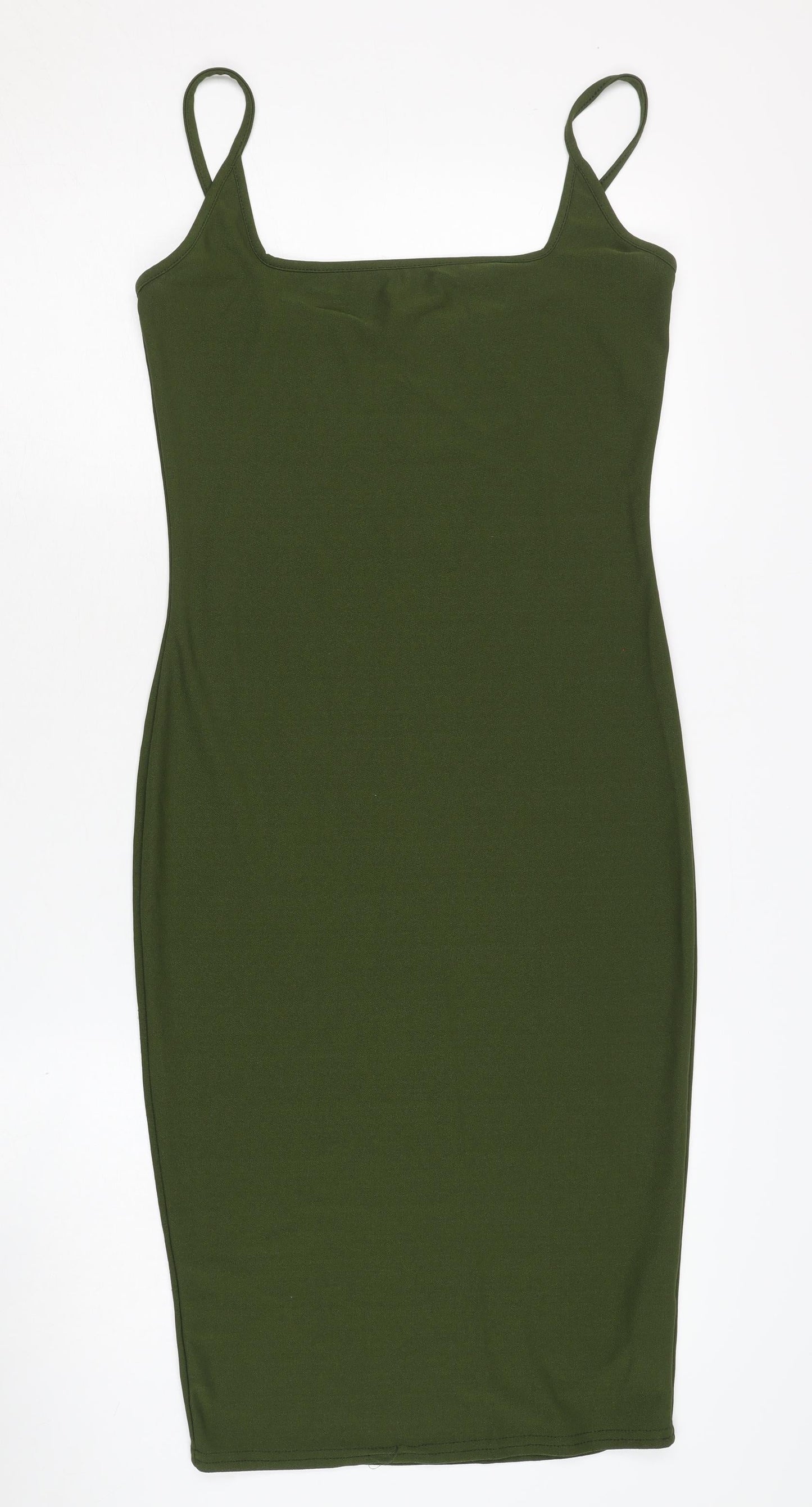 PrettyLittleThing Green Bodycon Midi Dress Women Size 12
