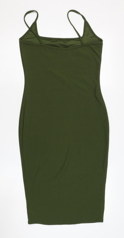 PrettyLittleThing Green Bodycon Midi Dress Women Size 12