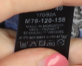 Next Women's Blue Floral High Neck Dress Size 12