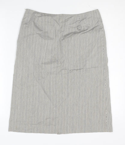 Giordano Ladies Women's Striped Cotton Pencil Skirt 4