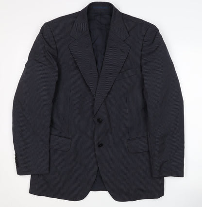 St Michael Men’s Blue Striped Blazer Jacket, Size 37–38