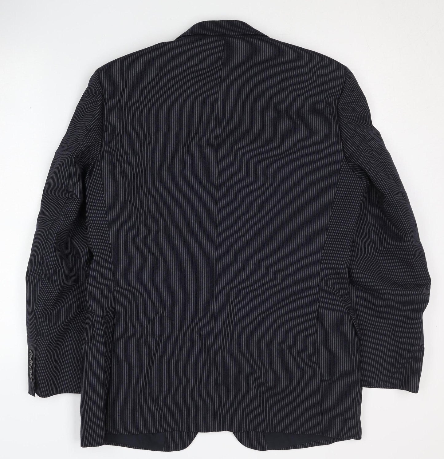 St Michael Men’s Blue Striped Blazer Jacket, Size 37–38
