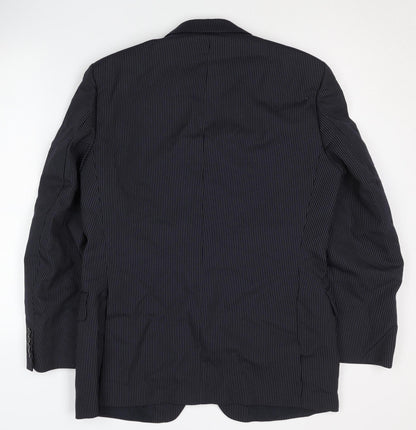 St Michael Men’s Blue Striped Blazer Jacket, Size 37–38