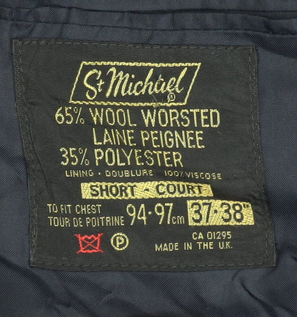St Michael Men’s Blue Striped Blazer Jacket, Size 37–38